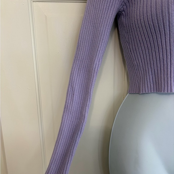 Forever 21 Lavender Ribbed Zip-Up Shirt - Picture 2 of 5